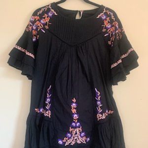 Free People Pavlo Babydoll Embroidered Dress